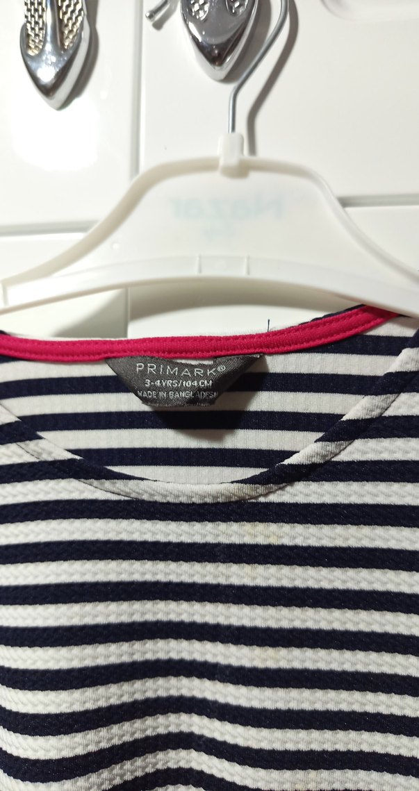 Kız Çocuk Çizgili Fitilli Elbise - Görsel 2