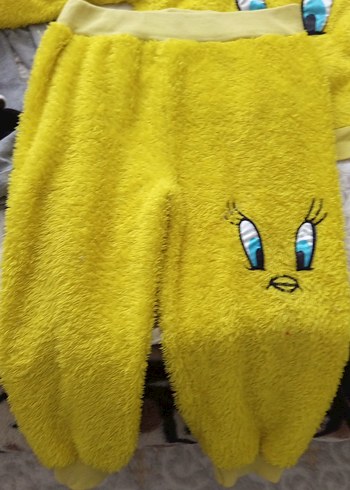 Sarı Nakışlı Kürklü Kız  çocuk Eşofman Takımı - Görsel 3