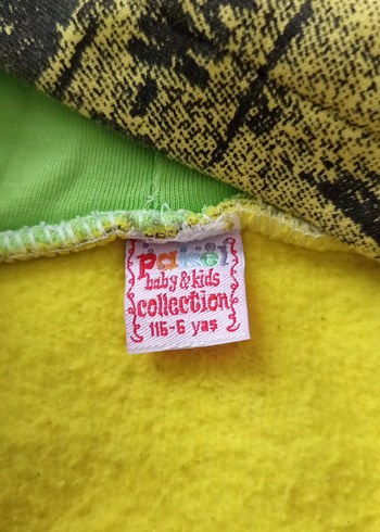 Renkli Baskılı Yeşil Erkek  çocuk ceket içlik Sweatshirt hırka - Görsel 4