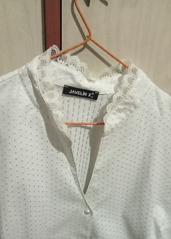 Düğmeli Beyaz Kadın Gömlek - Görsel 2