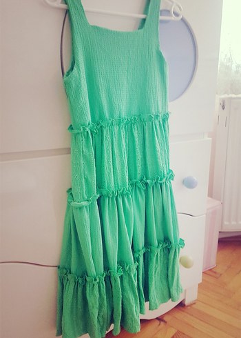 Koton yesil elbise - Görsel 3