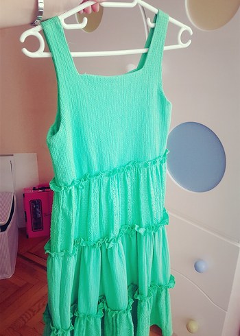 Koton yesil elbise - Görsel 5