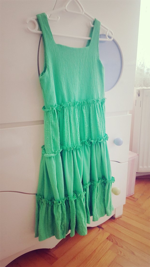 Koton yesil elbise - Görsel 3