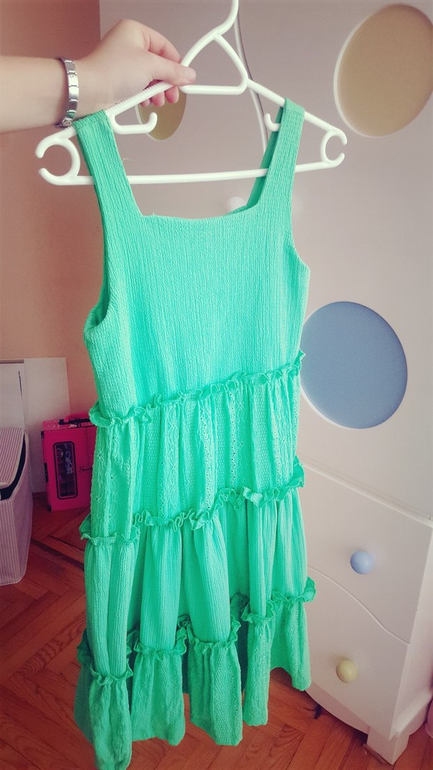 Koton yesil elbise - Görsel 5