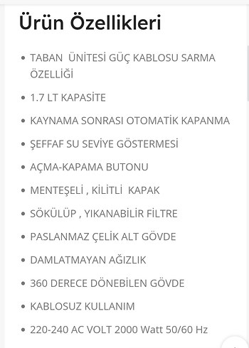 Kırmızı Elektrikli Su Isıtıcısı - Görsel 7