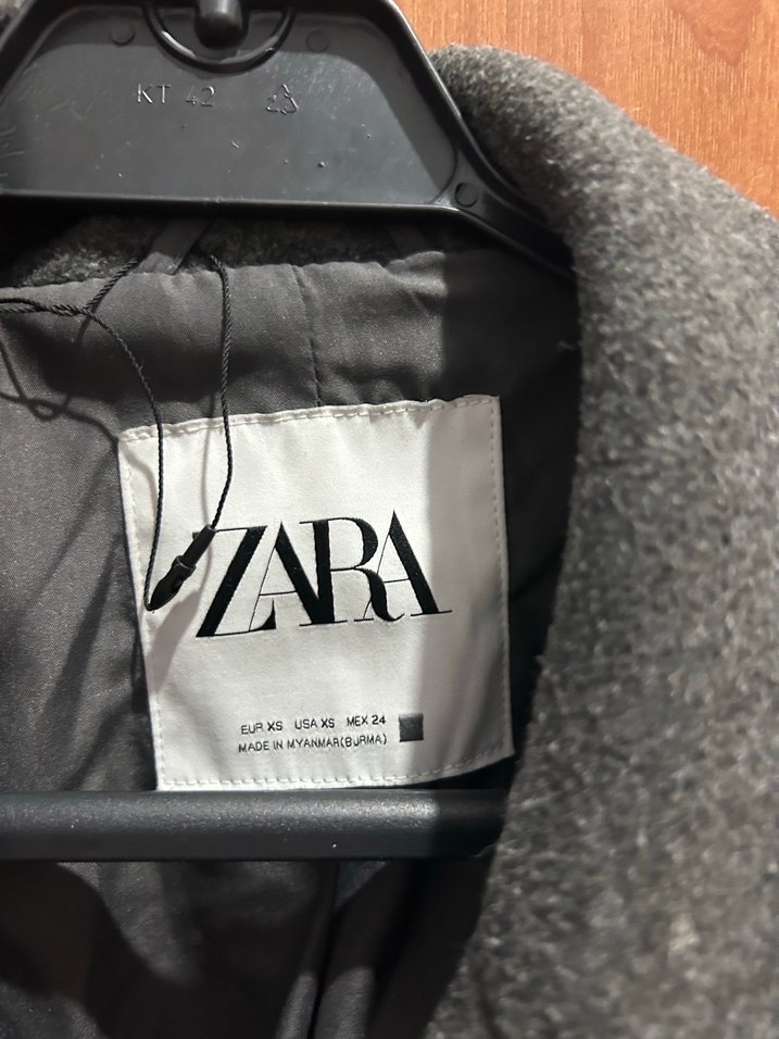 Zara Gri Klasik Kaşe Kaban - Görsel 2