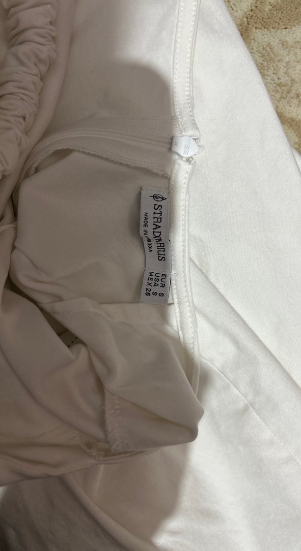 Beyaz Keten Midi Bohem Elbise - Görsel 3