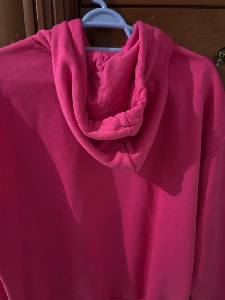 Kadın Pembe Kapüşonlu Sweatshirt - Görsel 3