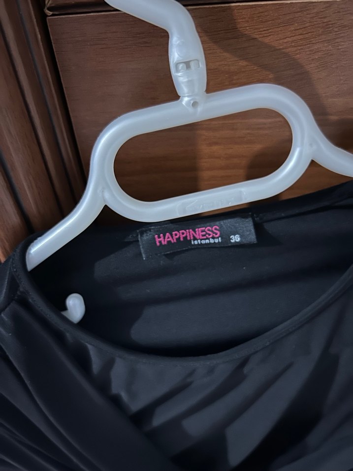 Drapeli Siyah V Yaka Uzun Kollu Bluz - Görsel 2