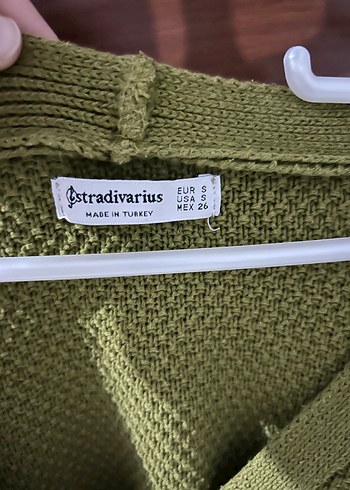 Yeşil V Yaka Örgü Kadın Hırka - Görsel 3