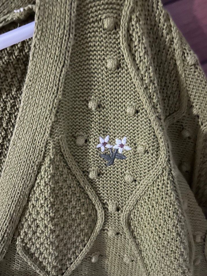 Yeşil V Yaka Örgü Kadın Hırka - Görsel 2