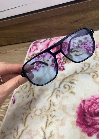 Şeffaf mavi pastel kadın gözlüğü - Görsel 2