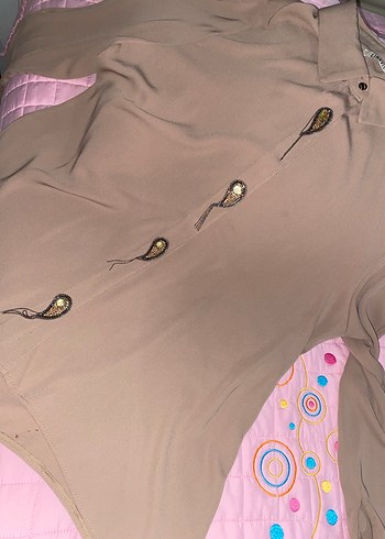 Kadın vizon Renkli Uzun Kollu tesettür Gömlek - Görsel 3