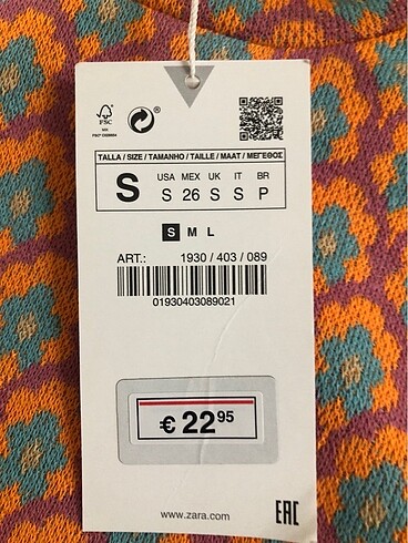 s Beden Zara marka etiketli triko mini elbise