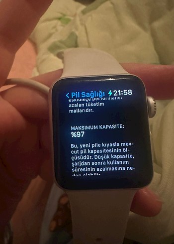 Apple watch 3 Beyaz Akıllı Saat Gri Kordonlu - Görsel 5