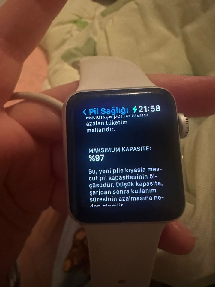 Apple watch 3 Beyaz Akıllı Saat Gri Kordonlu - Görsel 5