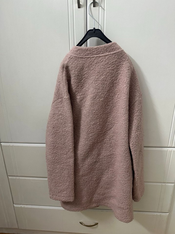 BERSHKA Pembe Kadın Fermuarlı Rahat Ceket - Görsel 3