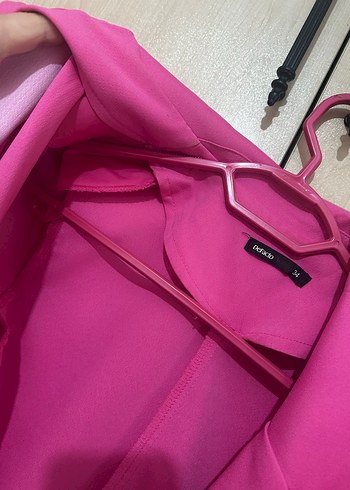Pembe Düğmeli Kadın Blazer Ceket - Görsel 4