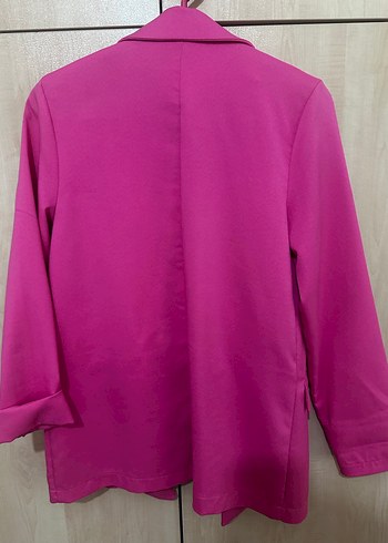 Pembe Düğmeli Kadın Blazer Ceket - Görsel 5