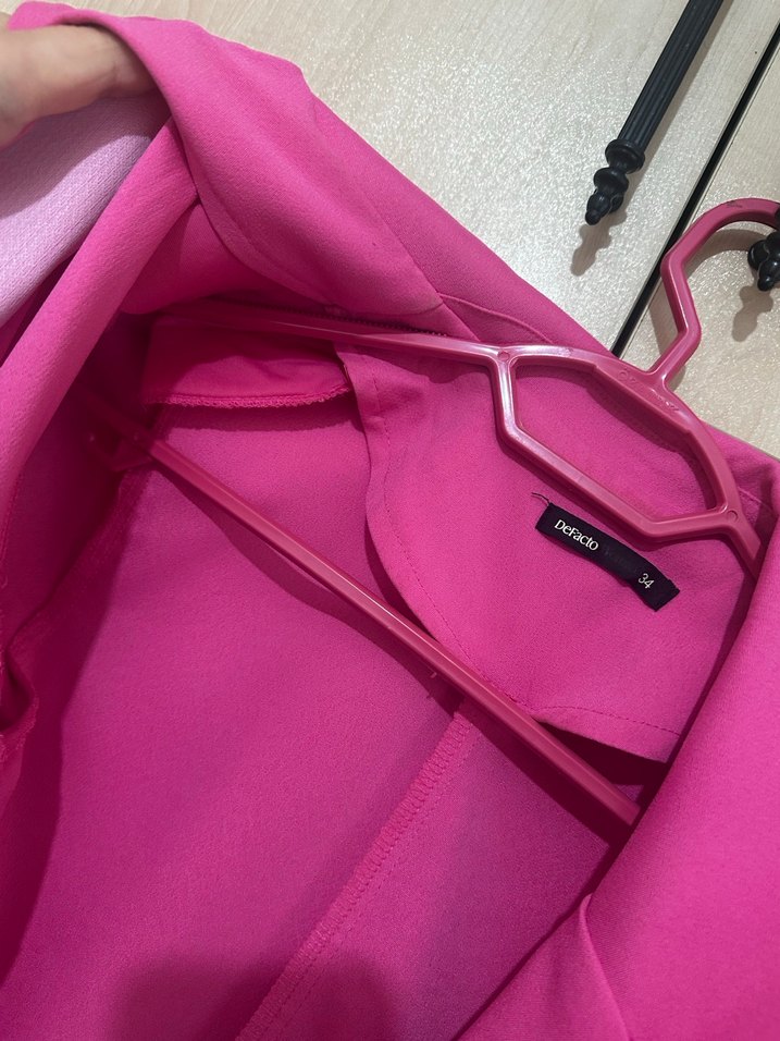 Pembe Düğmeli Kadın Blazer Ceket - Görsel 4