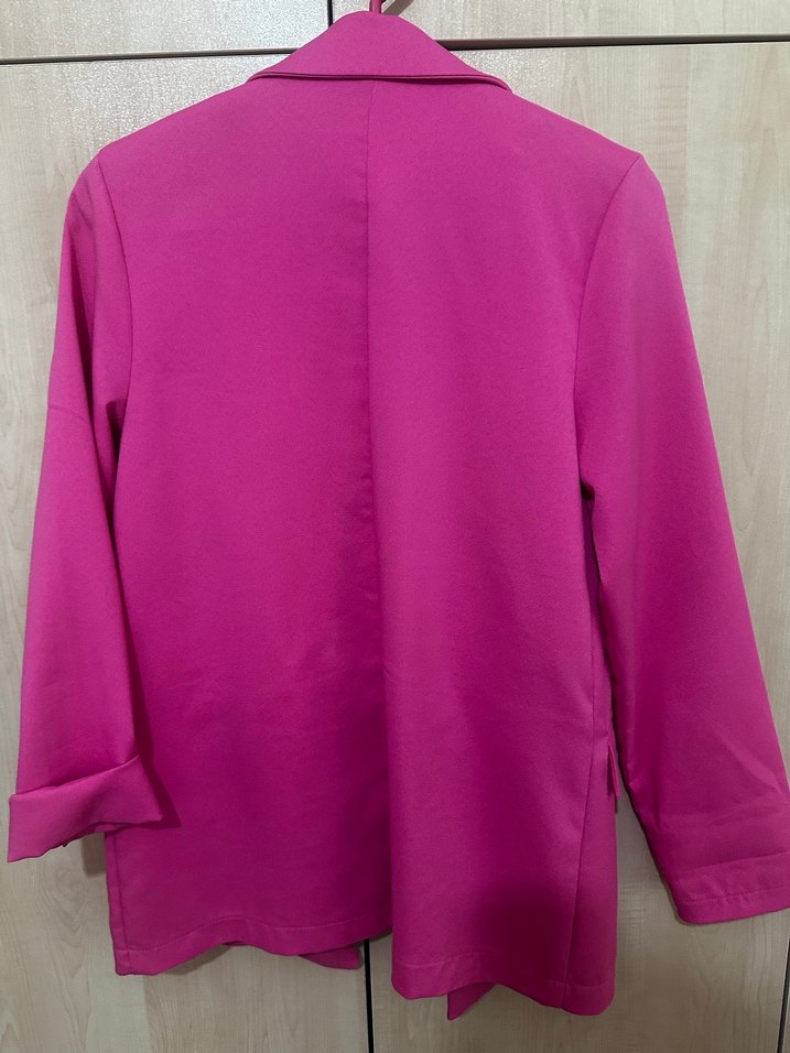 Pembe Düğmeli Kadın Blazer Ceket - Görsel 5