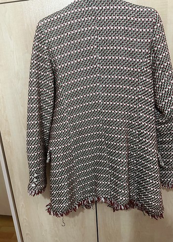 Kadın Gri Desenli Midi Blazer - Görsel 5