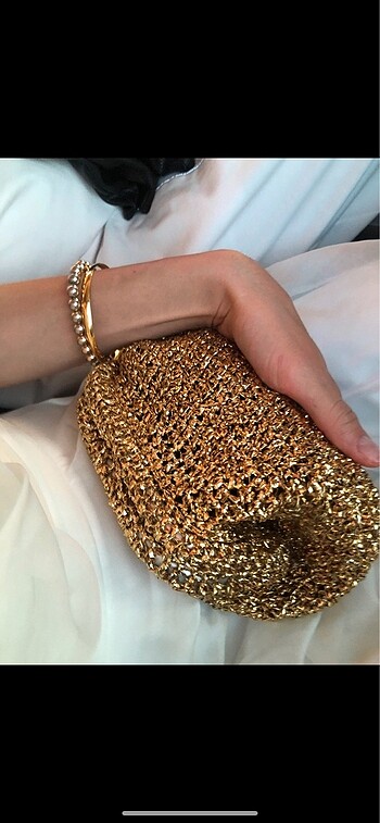 Zara Burslu gold çanta