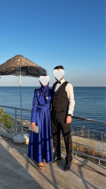 Armine SATEN SAKS MAVİSİ ARMİNE ELBİSE