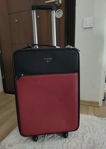 Prada Saffiano Seyahat kabin tipi Hakiki Deri valiz Siyah