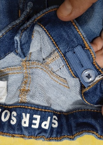 9-12 Ay Beden Mavi Erkek Çocuk Dar Kesim Denim Pantolon