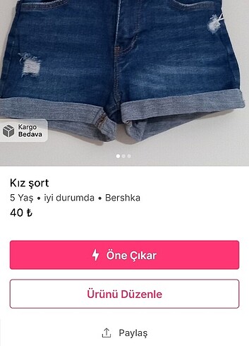 5 Yaş Beden Kot sort