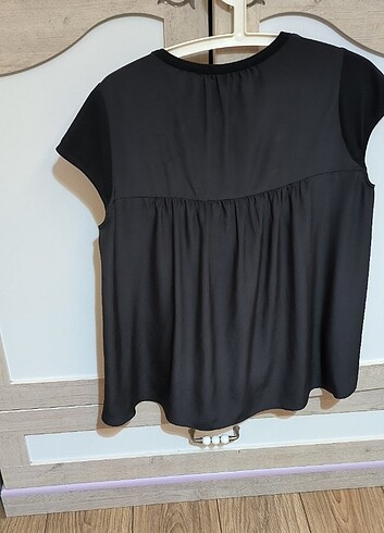 Siyah Kadın Bluz/L Beden/iki kez giyildi / önü penye arka kısmı  - Görsel 2