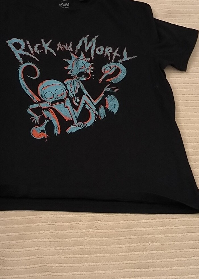 #mavi #erkek t-shirt #rick and morty #M beden , çok iyi durumda  - Görsel 2