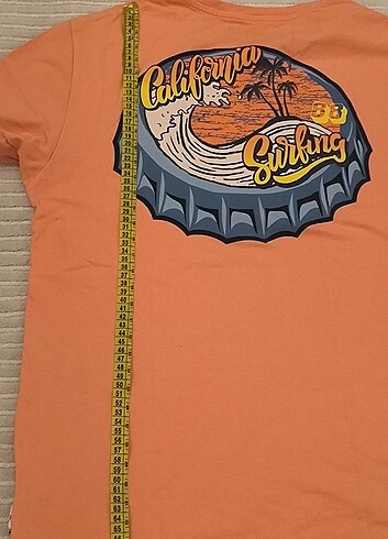 #Koton t-shirt erkek # somon rengi, arkası desenli, çok az giyil - Görsel 5