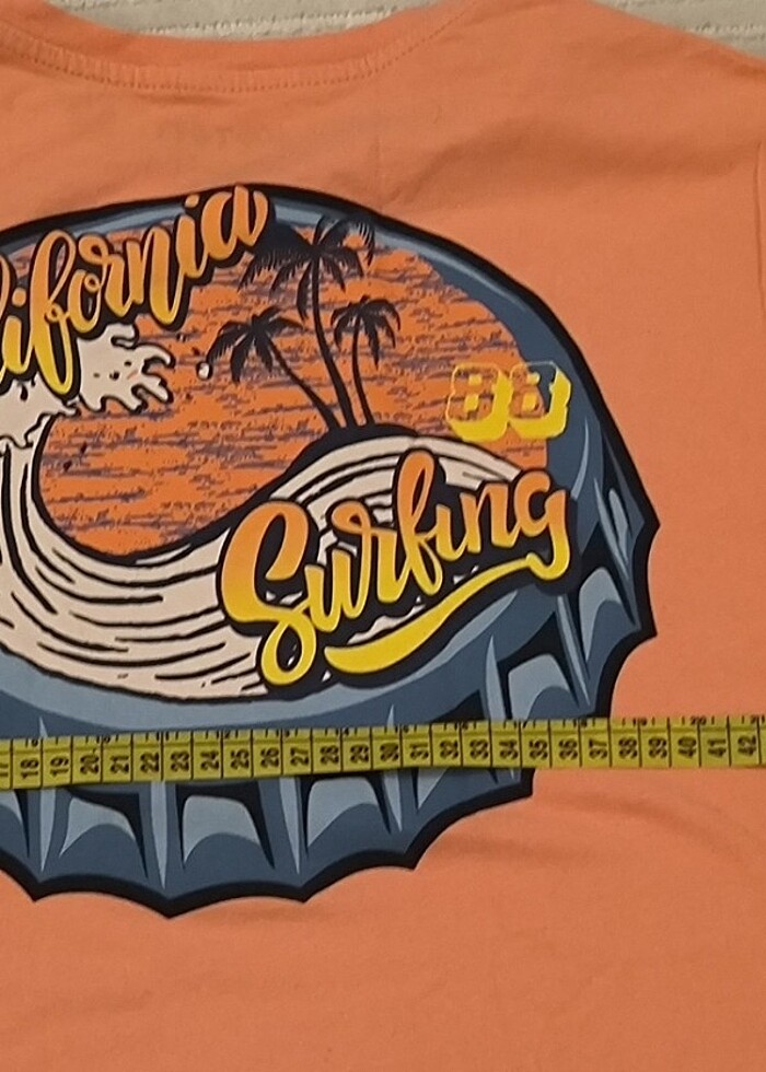 #Koton t-shirt erkek # somon rengi, arkası desenli, çok az giyil - Görsel 3