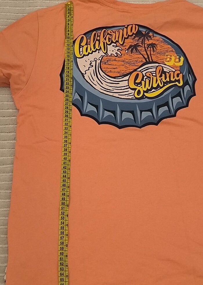 #Koton t-shirt erkek # somon rengi, arkası desenli, çok az giyil - Görsel 5