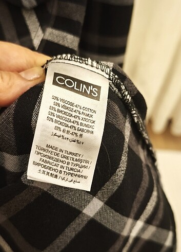 #Colins #Kareli # Siyah -Beyaz #Bayan Gömlek uzun kol# Çok az gi - Görsel 5