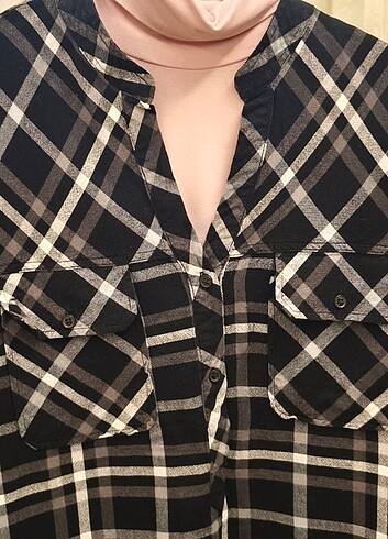 #Colins #Kareli # Siyah -Beyaz #Bayan Gömlek uzun kol# Çok az gi - Görsel 6