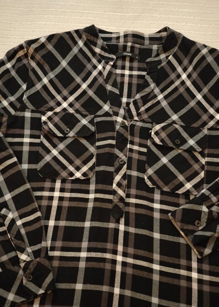 #Colins #Kareli # Siyah -Beyaz #Bayan Gömlek uzun kol# Çok az gi - Görsel 3