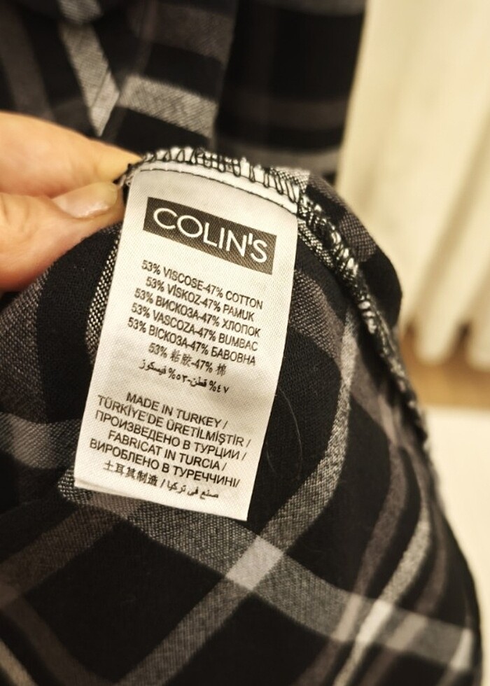 #Colins #Kareli # Siyah -Beyaz #Bayan Gömlek uzun kol# Çok az gi - Görsel 5