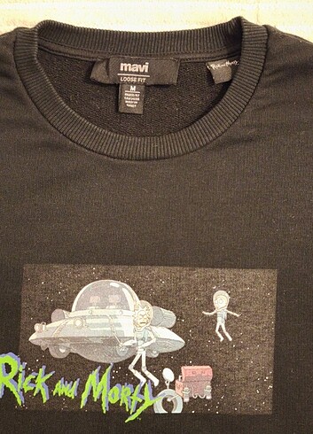 Mavi Erkek sweatshirt "Rick and Morty lisanslı #M Beden  - Görsel 8