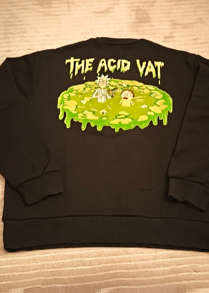 Mavi Erkek sweatshirt "Rick and Morty lisanslı #M Beden  - Görsel 3