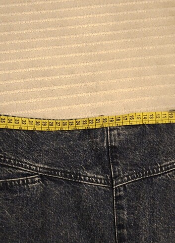 #mini #kot etek #koyu mavi #denim kumaş tok kalın #  çok az giyi - Görsel 8