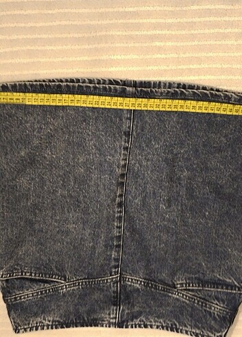 #mini #kot etek #koyu mavi #denim kumaş tok kalın #  çok az giyi - Görsel 9