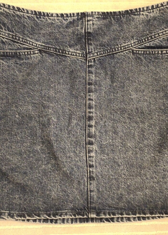 #mini #kot etek #koyu mavi #denim kumaş tok kalın #  çok az giyi - Görsel 3