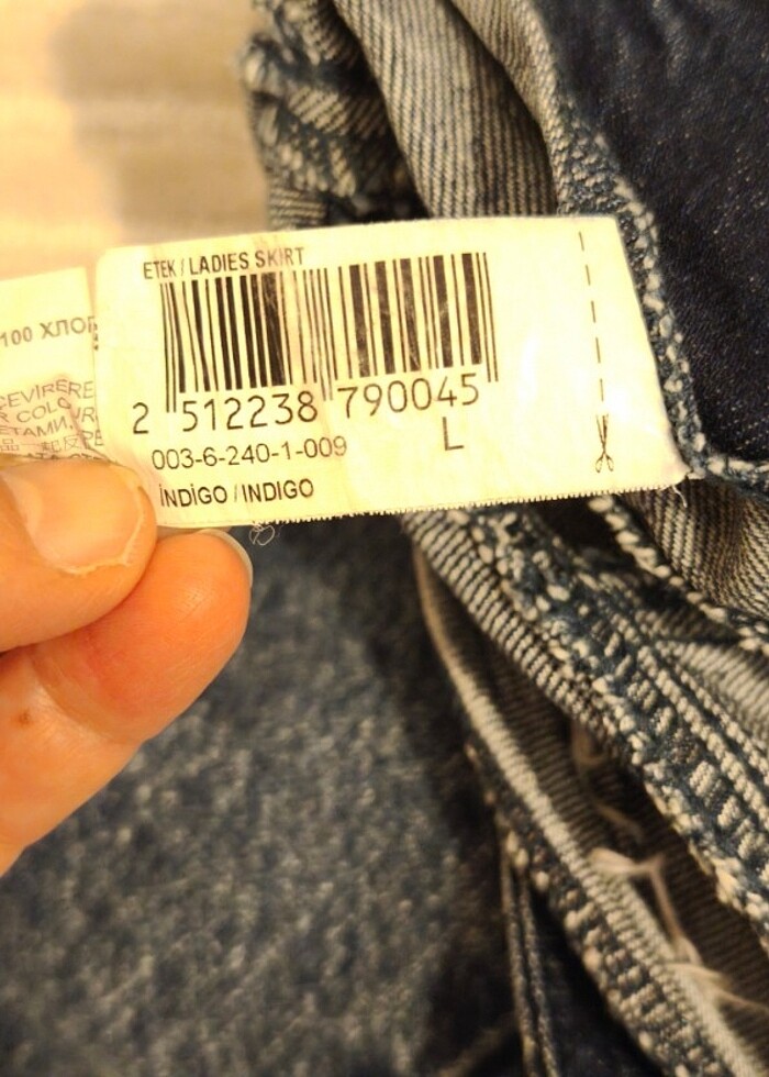 #mini #kot etek #koyu mavi #denim kumaş tok kalın #  çok az giyi - Görsel 5