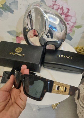  Beden siyah Renk Versace kahve Kadın Güneş Gözlüğü