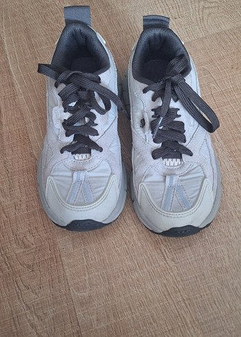 30 Beden gri Renk Gri Yılan Desenli Spor Ayakkabı Velcro