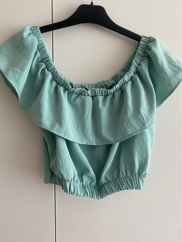 s Beden Trendyolmilla Mint Kadın Crop Bluz