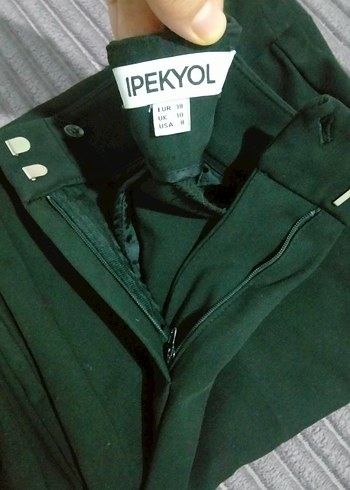 ipekyol Koyu Yesil Fermuarli Pantolon